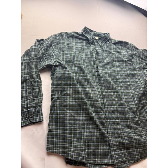 St Johns Bay Iron Free Shirt Mens Size 2XLT Green Plaid Long Sleeve Button Up - Picture 1 of 6